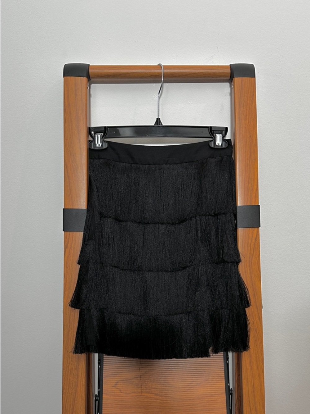 Marciano Fringe Mini Skirt XS Black Party Cocktail